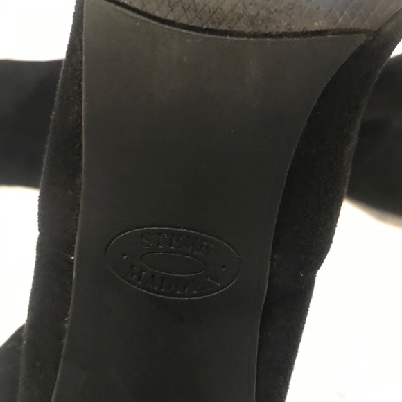 Steve Madden Over the Knee Suede Black Booties - Picture 3 of 3